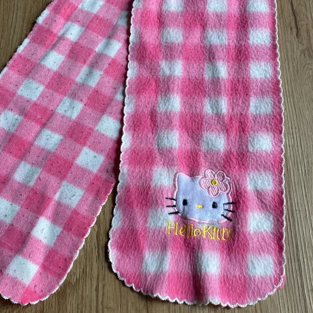 Hello kitty mini pink white plaid scarf